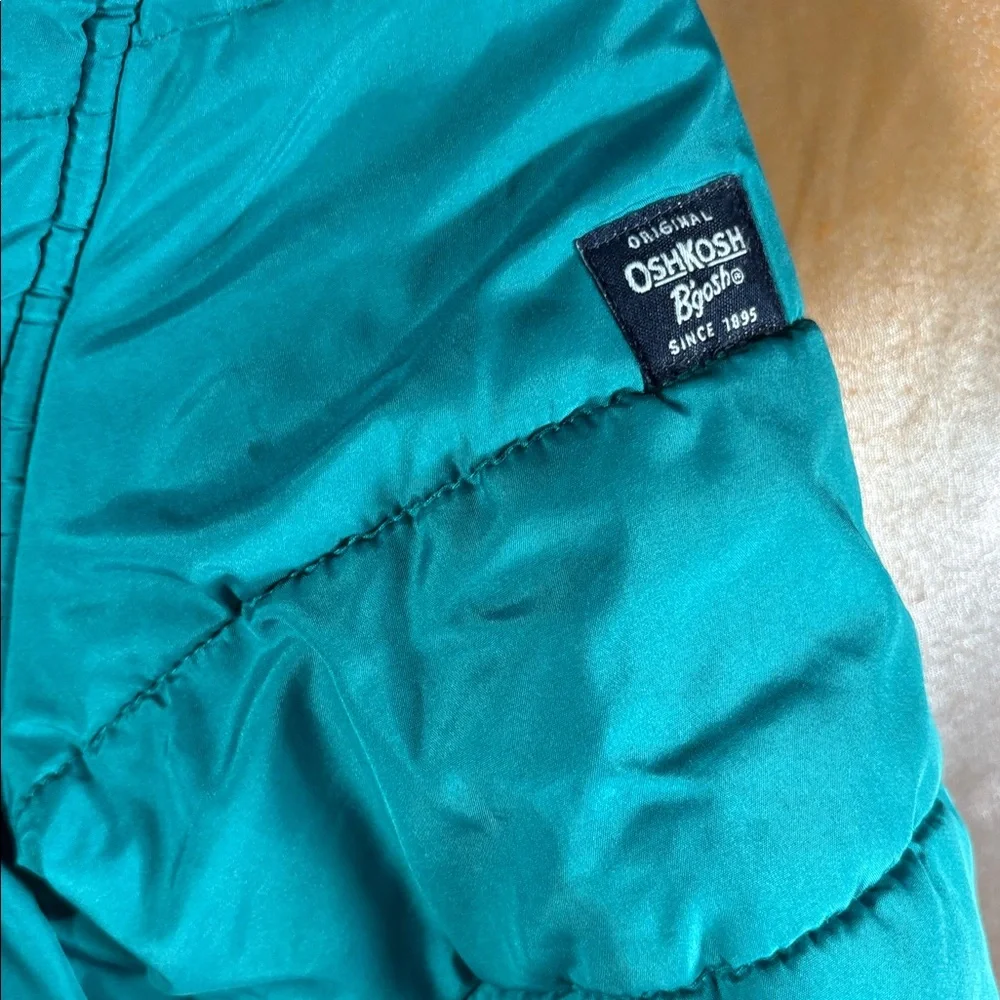 OshKosh B'gosh Turquoise Puffer Jacket kids‎ unlaundered six 7 bag b59